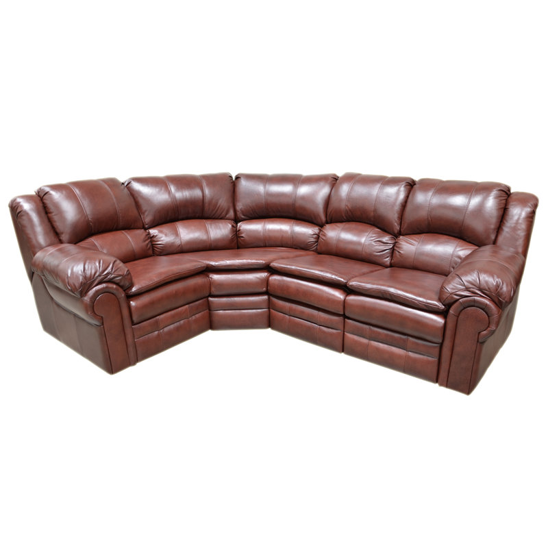 Omnia Leather Riviera 45" Reclining Large Sectional Wayfair
